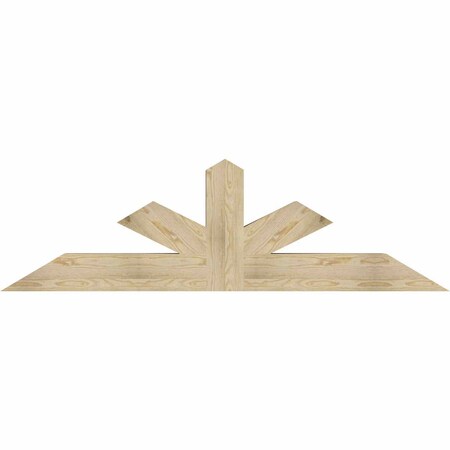Ekena Millwork Saratoga Rough Sawn Timber Gable Bracket, Douglas Fir, 72"W x 21"H x 6"D x 6"F, 7/12 Pitch GBW072X21X0606SAR00RDF